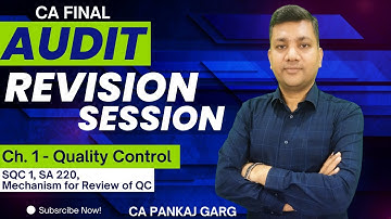 Final Audit - Revision Session 1 (Ch. 1 - Quality Control)