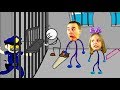 КАК открыть ЭТУ ДВЕРЬ? Stickman Jailbreak ПОБЕГ ИЗ ТЮРЬМЫ Стикмен путь на СВОБОДУ! Папа и Дочка