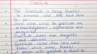 Write a short essay on Gratitude | 10 lines on Gratitude | Essay Writing | English