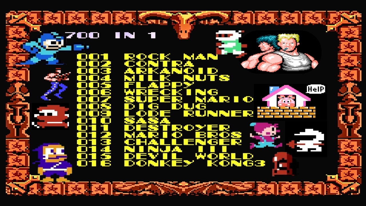 レトロNintendo Game NES 700 in 1 Longplay : Retro Gaming Mega Collection - YouTube