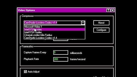 Best camstudio options!! Over 100 fps!!