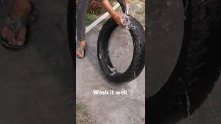 I reused My old bike Tyre shorts diy viral youtubeshorts crafts homedecor tyrecraft
