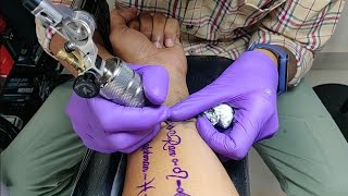 tattoo - tattoo making process step by step-permanent tattoo making on hand-making permanent tattoo