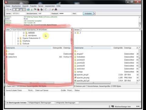 Dateien mit Hilfe des FTP Clients Filezilla hochladen