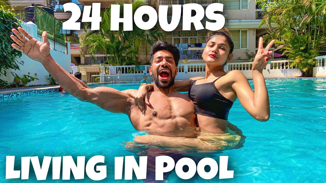 LIVING IN POOL FOR 24 HOURS CHALLENGE - YouTube