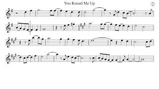 YOU RAISED ME UP for flute or violin Sheet Music Play Along Backing Track