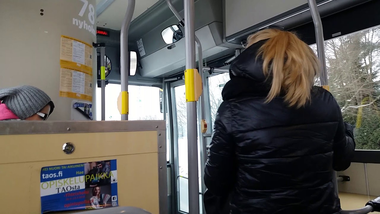 Bus line 32 Kupittaa train station to Pääskyvuori in Turku, Finland
