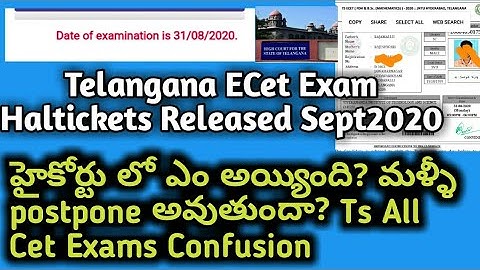 TS ECET 2020 HALTICKET DOWNLOAD/tsecet haltickets released/date confirmed by TsGovt/Highcourt? CETS