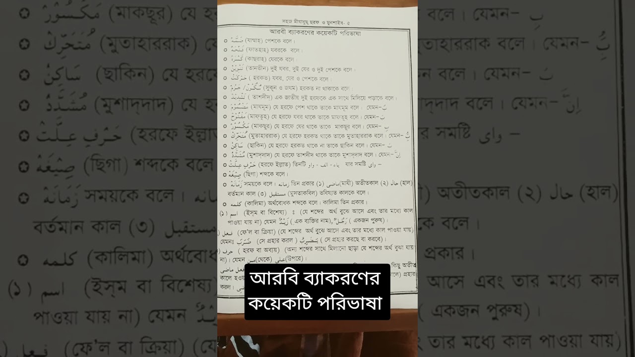আরবি ব্যাকরণে কয়েকটি পরিভাষা #নাহু_সরফ #arabiclanguage #arabic #arabiclearning