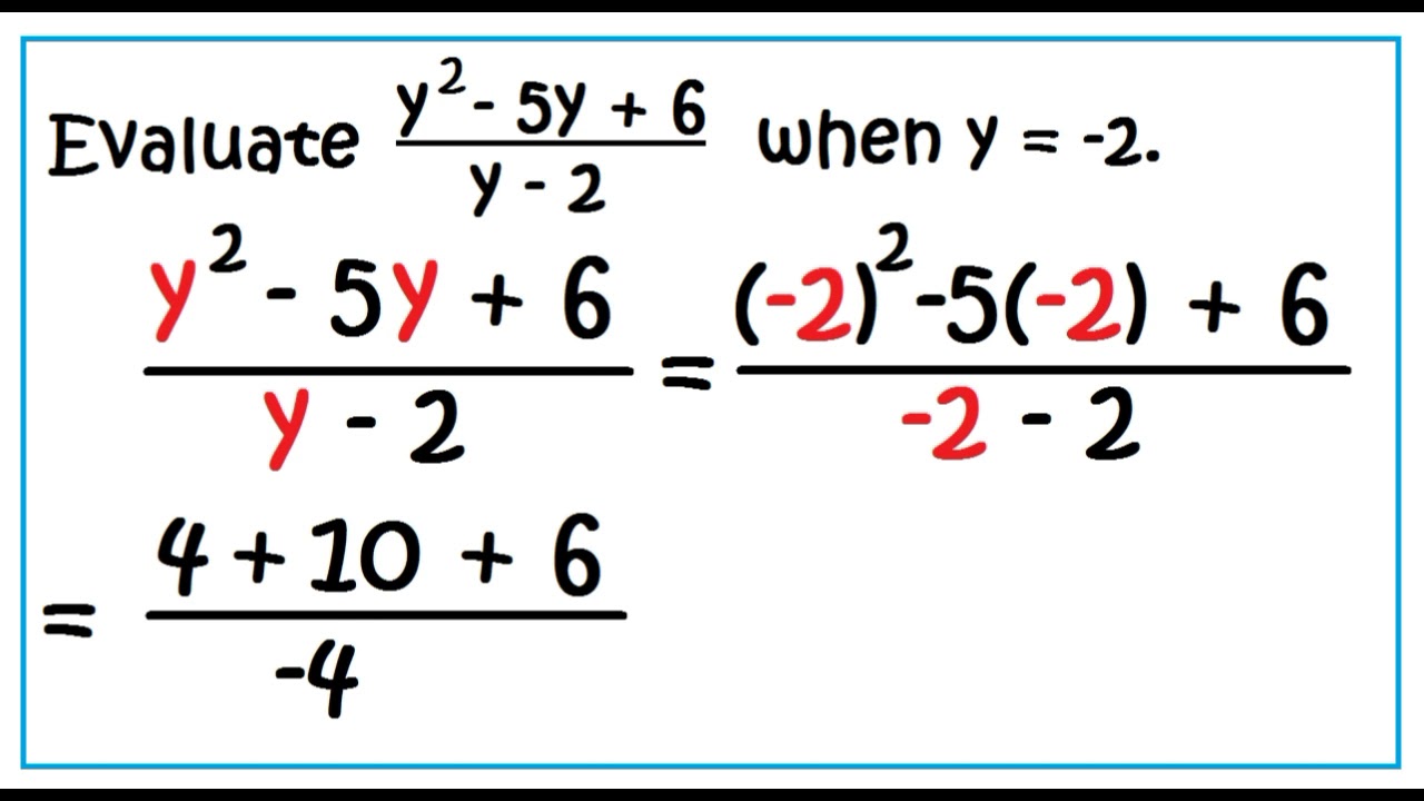 Evaluating Algebraic Expressions - YouTube