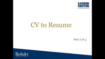 CV to Resume Video Part 2