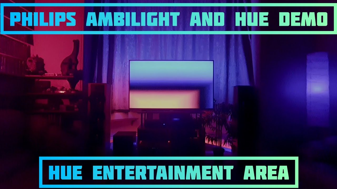 Demo Philips Hue sync to Ambilight 4k TV (Full immersion TV) 