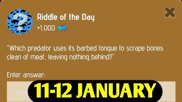 Riddle Of The Day Zoo 11-12 January | Zoo Riddle Of The Day Code | Riddle Of The Day Zoo