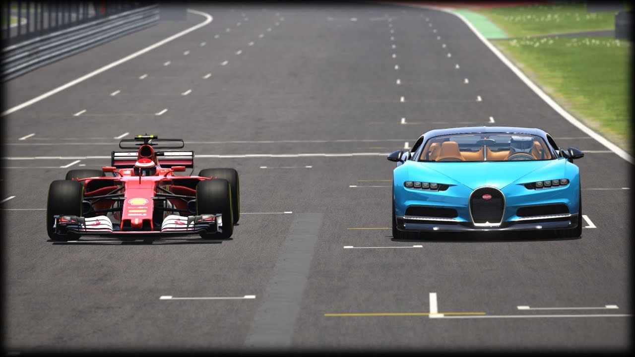 Bugatti Chiron vs Ferrari F1. Circuit and Drag test. - YouTube