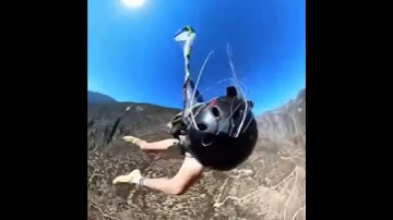 man falling after parachute fails 😱😱😱