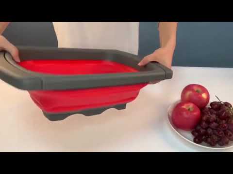 فيديو تجربة لوح تقطيع وسلة غسيل فواكه قابلة للطي