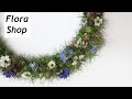 Blumenring Jungfer im Grünen selber machen ❁ Floral Hoop ❁ Blumenkranz mit Trockenblumen binden