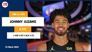 JOHNNY JUZANG 8 PTS, 4 REB, 0 AST, 0 BLK, 0 STL vs MIN | 2023-2024 UTA | Player Full Highlights