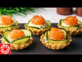 Красивая и Вкусная Праздничная Закуска. Тарталетки с Сыром и Красной Рыбой