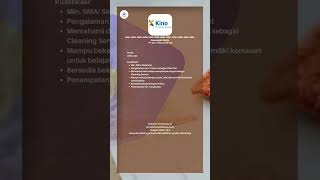 Info Loker PT Kino Indonesia Tbk#shorts #lowongankerja #lowongankerjaagustus2022 #infoloker