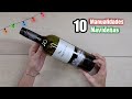 10 Manualidades Navideñas con Botellas de Vidrio/Christmas Decoration IDEAS with Wine Bottles
