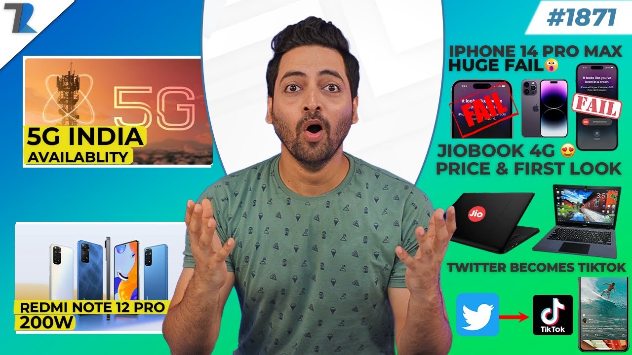 5G Availability India,Redmi Note 12 Pro+ 210W😮,Jiobook 4G Price,Apple Failed🤷,