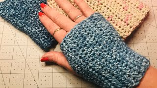 Basic Fingerless gloves/wrist warmers Super Simple Sleek Right HANDED Crochet Tutorial