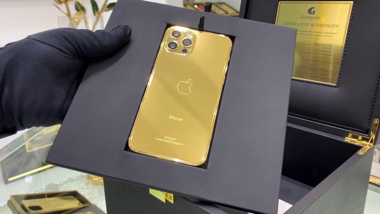 24k Gold Iphone 12 Pro And Max Gold Iphones Customised Iphone 12 Range Goldgenie Video Youtube