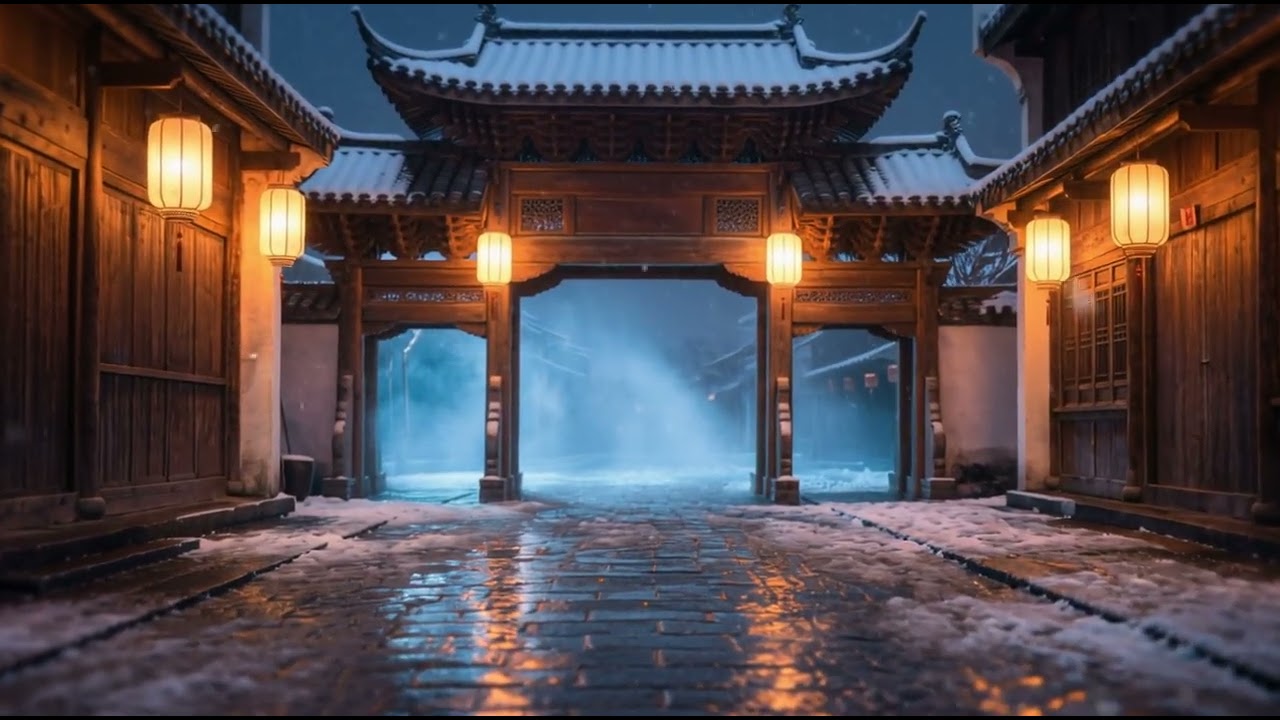 Walking Alone Through a Snowy Night Street ❄️ 雪夜散步體驗｜冬夜沉浸氛圍