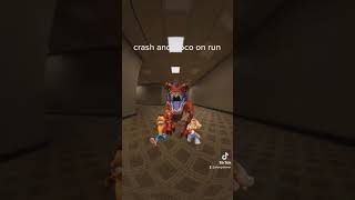 Crash Bandicoot & Coco Run From Monster