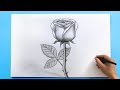 Rose drawing easy  how to draw a rose step by step