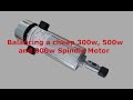 Balancing a cheap 300w, 500w and 800w spindle motor