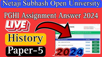 nsou pg assignment 2024 || nsou PGHI-5 Assignment answer || PG history paper-5 Assignment answer