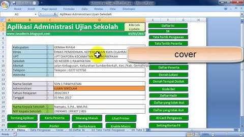 Aplikasi Administrasi Ujian Format Excel