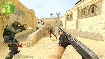 Counter Strike Source - Zombie Mod on de_dust map