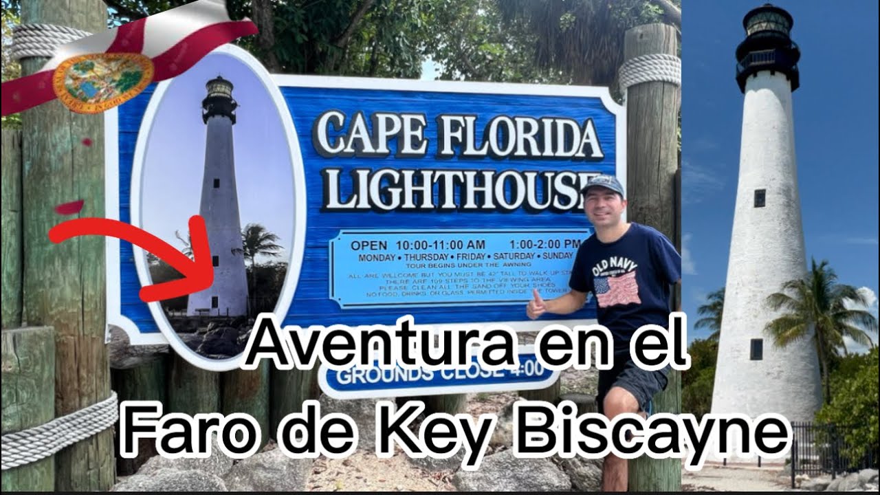 Key Biscayne Beach y su Histórico Faro. Conocido como Cape Florida