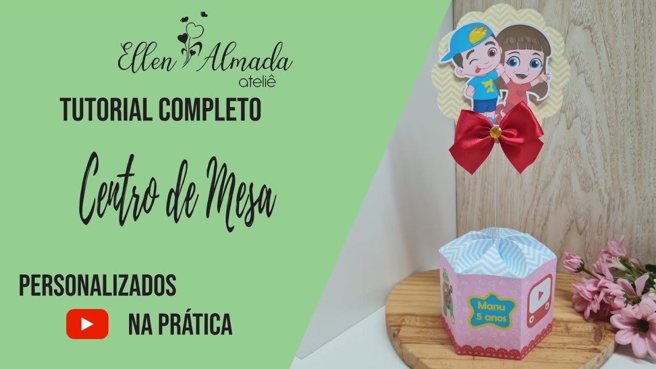 Centro de Mesa Personalizado-Caixa Sextavada com Topper!!