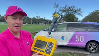 5G Measurement with Telstra - Testing environmental mmWave EME at a sports ground with SRM-3006
