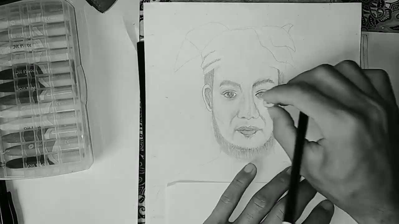 Menggambar sambil mengenang sejarah (sketsa wajah SISINGAMANGARAJA XII