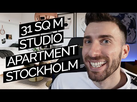 Videó: Egy hálószobás lakosztály Stockholmban, amely egy izgalmas belsőépítészeti tervezést mutat be
