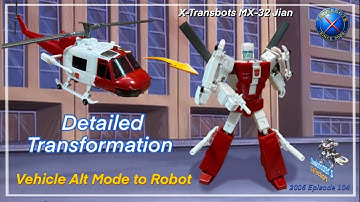 Detailed Transformation - X-Transbots MX-32 Jian / Blades - Alt Mode to  Robot Mode