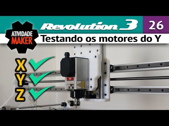 26 CNC Router Caseira REVOLUTION 3 - Testando os motores do Y