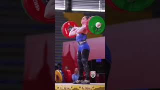 Slow motion of Mattie Rogers (76kg 🇺🇸) 141kg / 310lbs 🥇 clean & jerk!