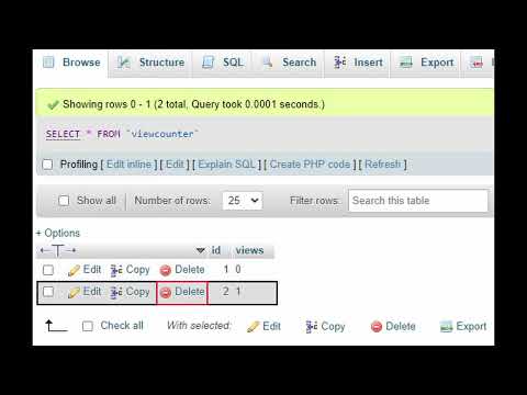 php mysql button persistent click counter. With the code.