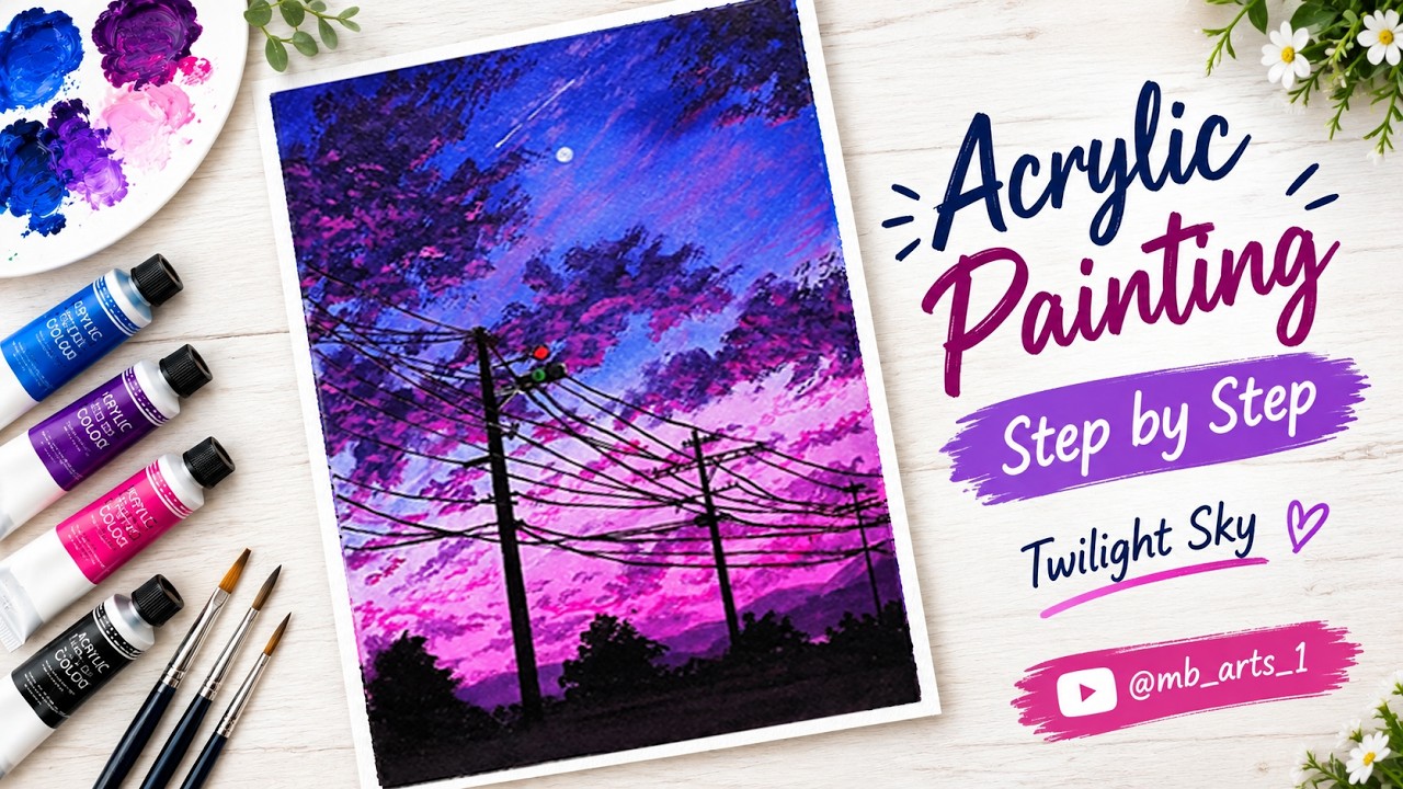 How to Paint a Beautiful Landscape with Acrylics | Easy Step-by-Step ...