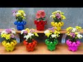 How To Make Beautiful Flower Pots From Plastic Bottles For Small Garden | DIY Garden