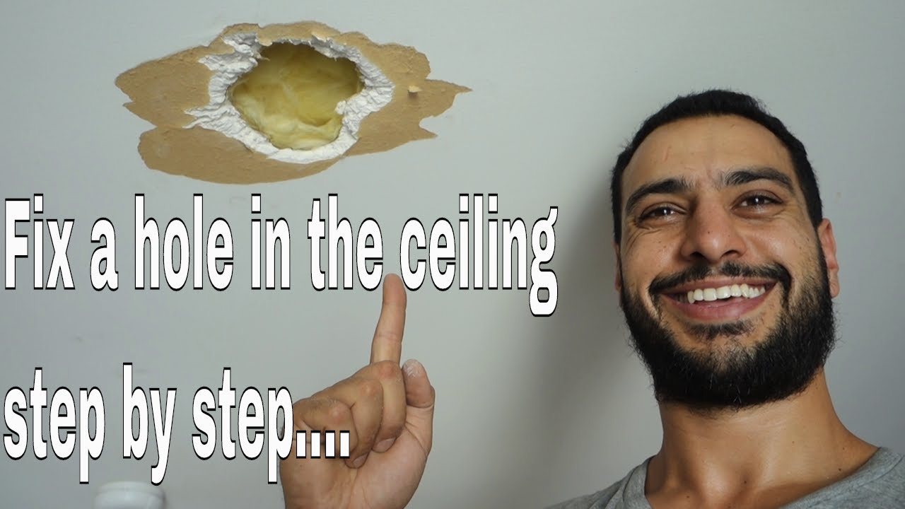 How To Repair A Hole In Ceiling Drywall Plasterboard