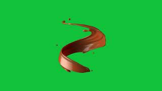 3D Chocolate Liquid Animation Dripping Green Screen Clip