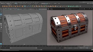 Maya 2023 Wooden Chest Game Asset 3D Modeling Tutorial screenshot 4