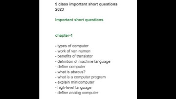 class 9 computer guess  paper 2023 short questions